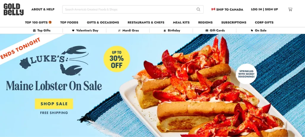 homepage of GoldBelly, one of the top web app projects homepage of GoldBelly, one of the top web apps for 2026