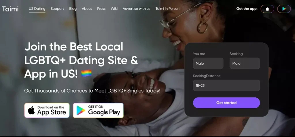 homepage of Taimi web application homepage of Taimi, a great web app idea to attract users
