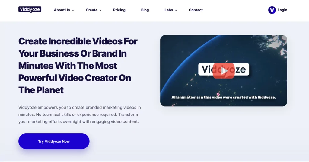 Viddyoze SaaS web-based video editing tool by Intobi
