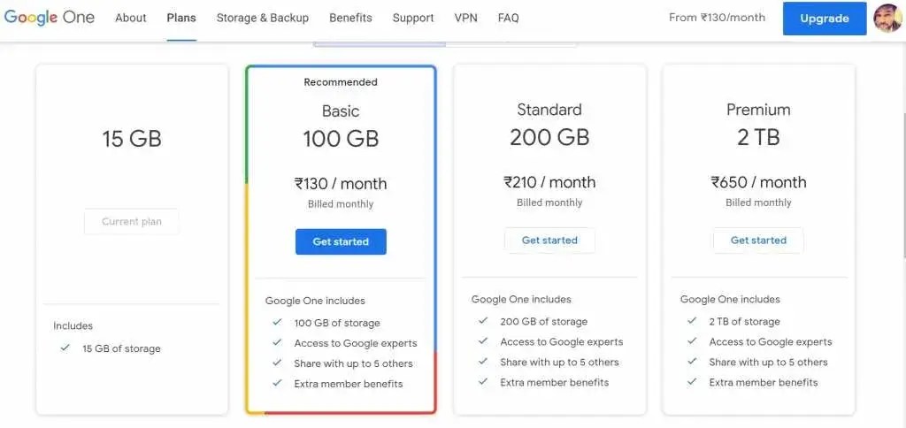 Google Drive pricing model template