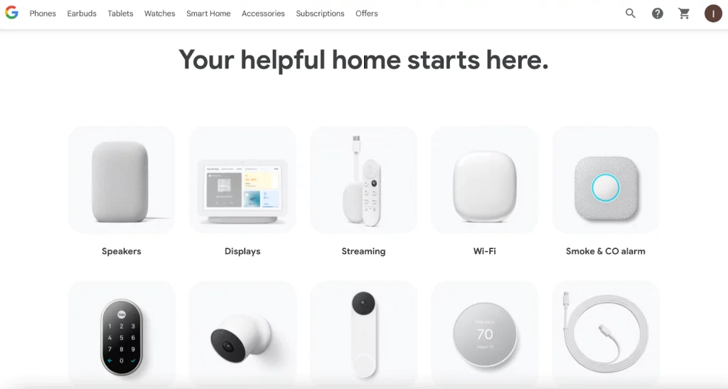 Nest home page