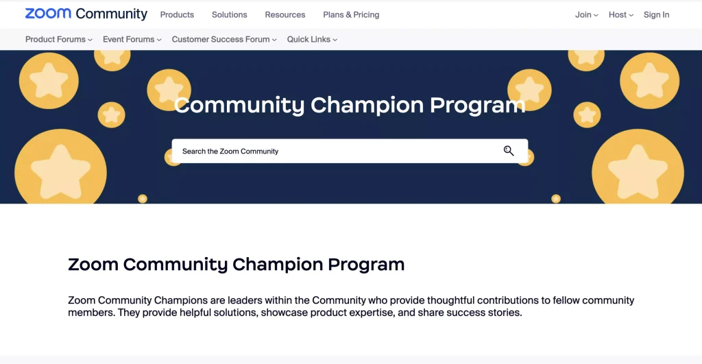 Zoom Champions initiative