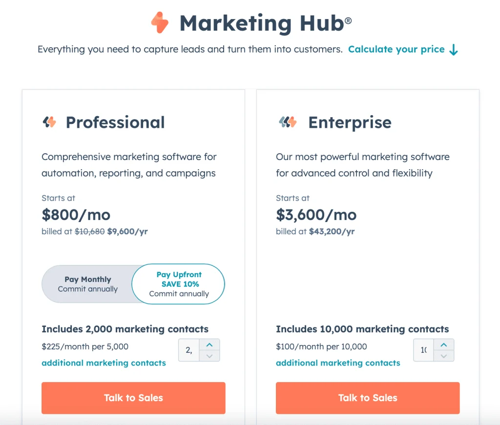 HubSpot pricing model template