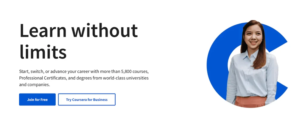 Coursera home page