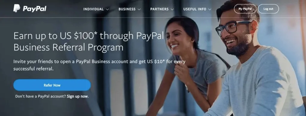 PayPal business referral program