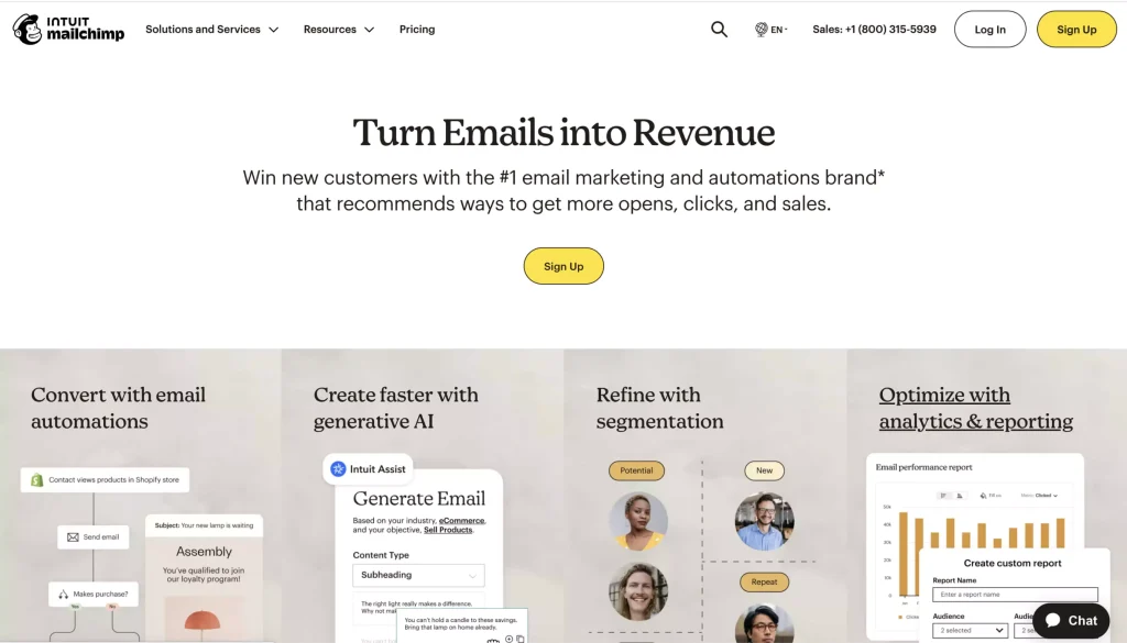 Mailchimp main page