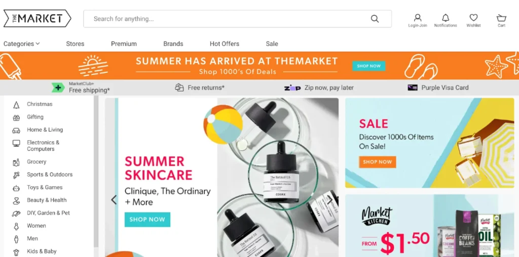 TheMarket home page