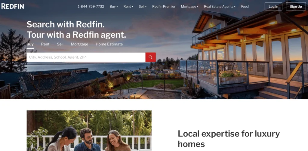 Real estate portal example: Redfin