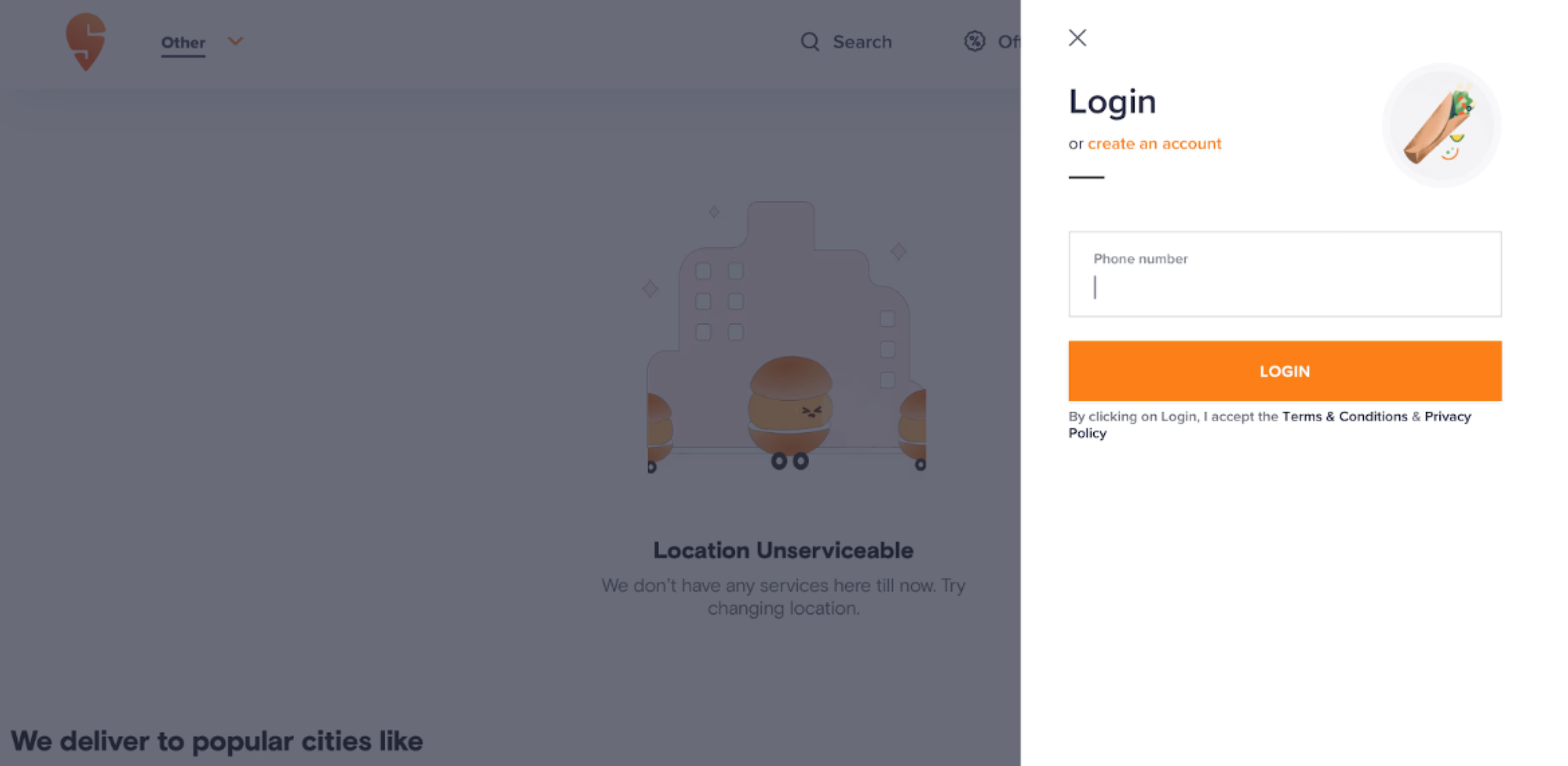 User registration by Swiggy