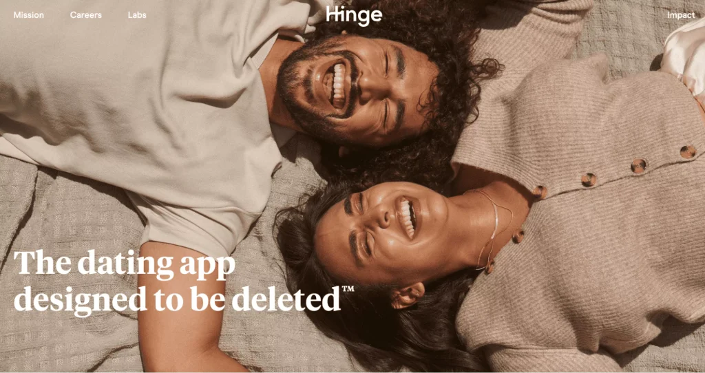 Hinge home page