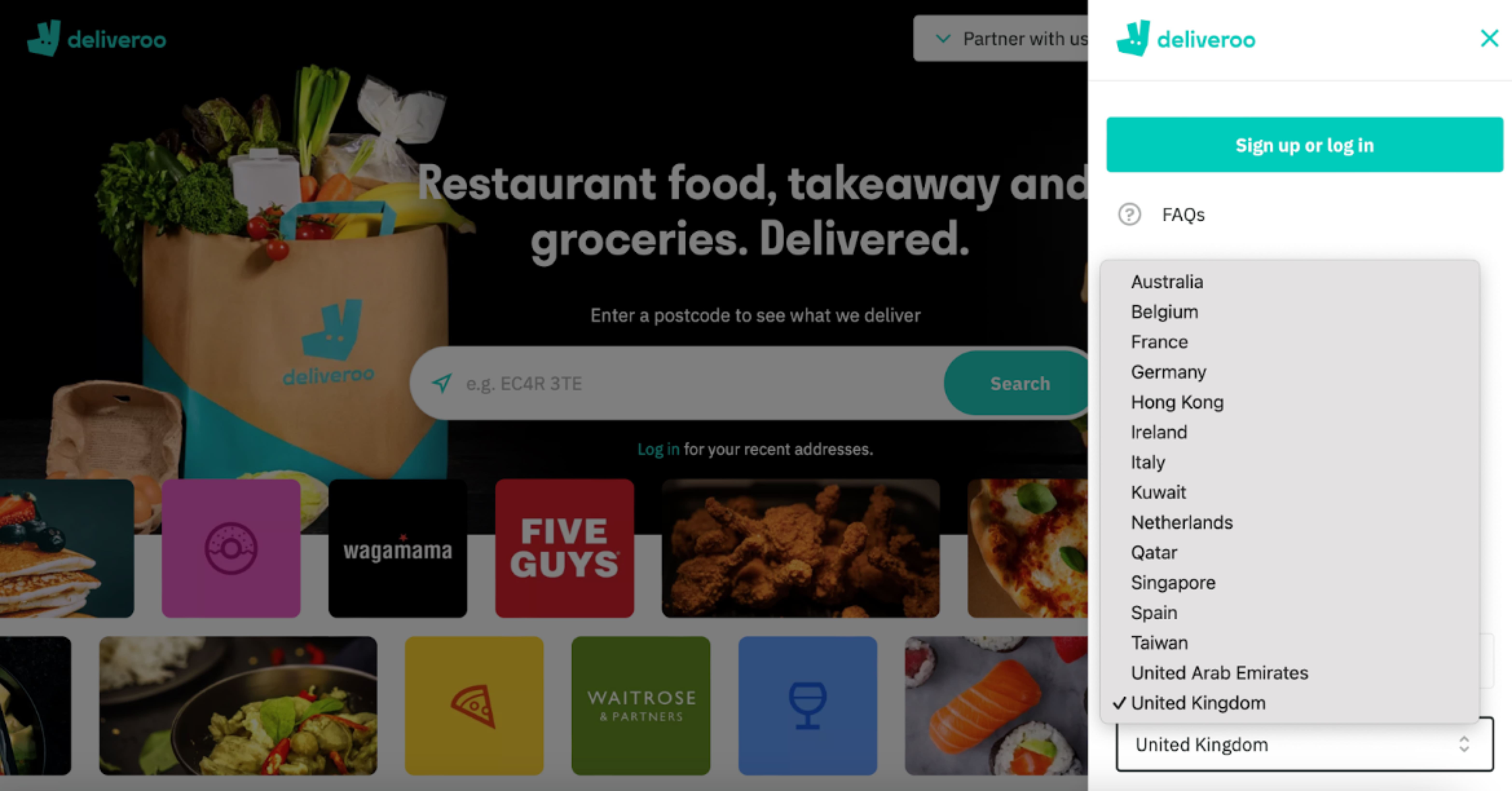 Myfood main page