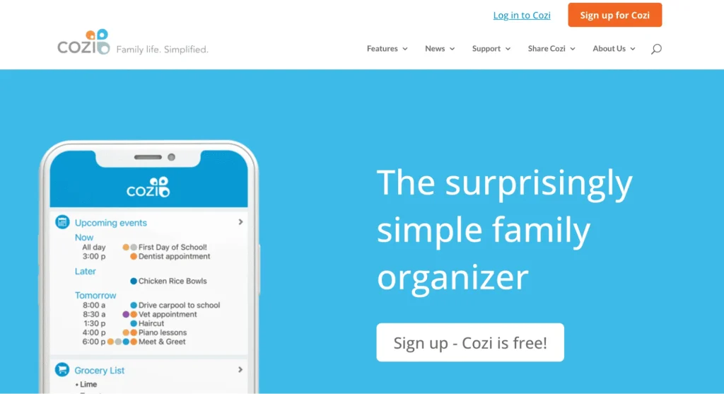 Family platform example: Cozi