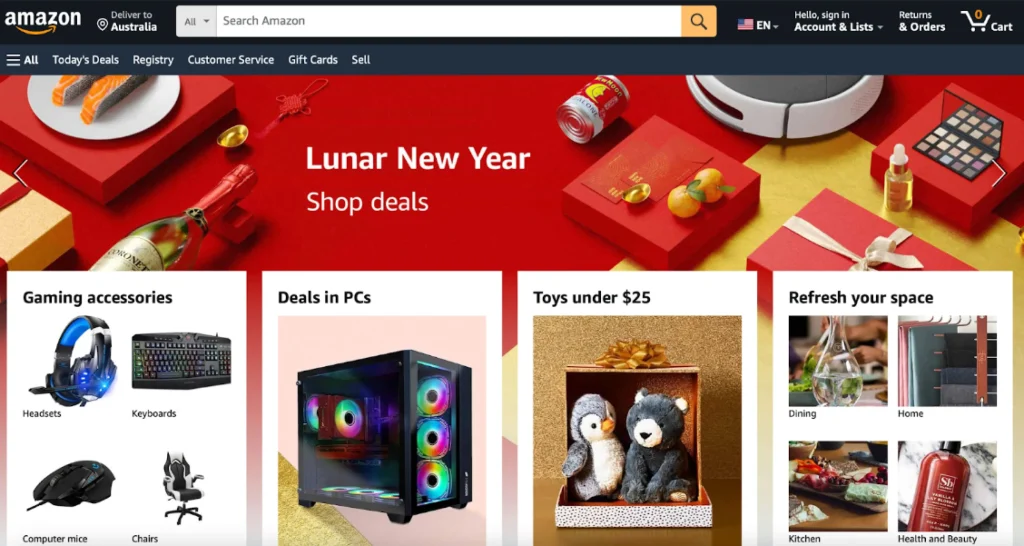 Amazon home page