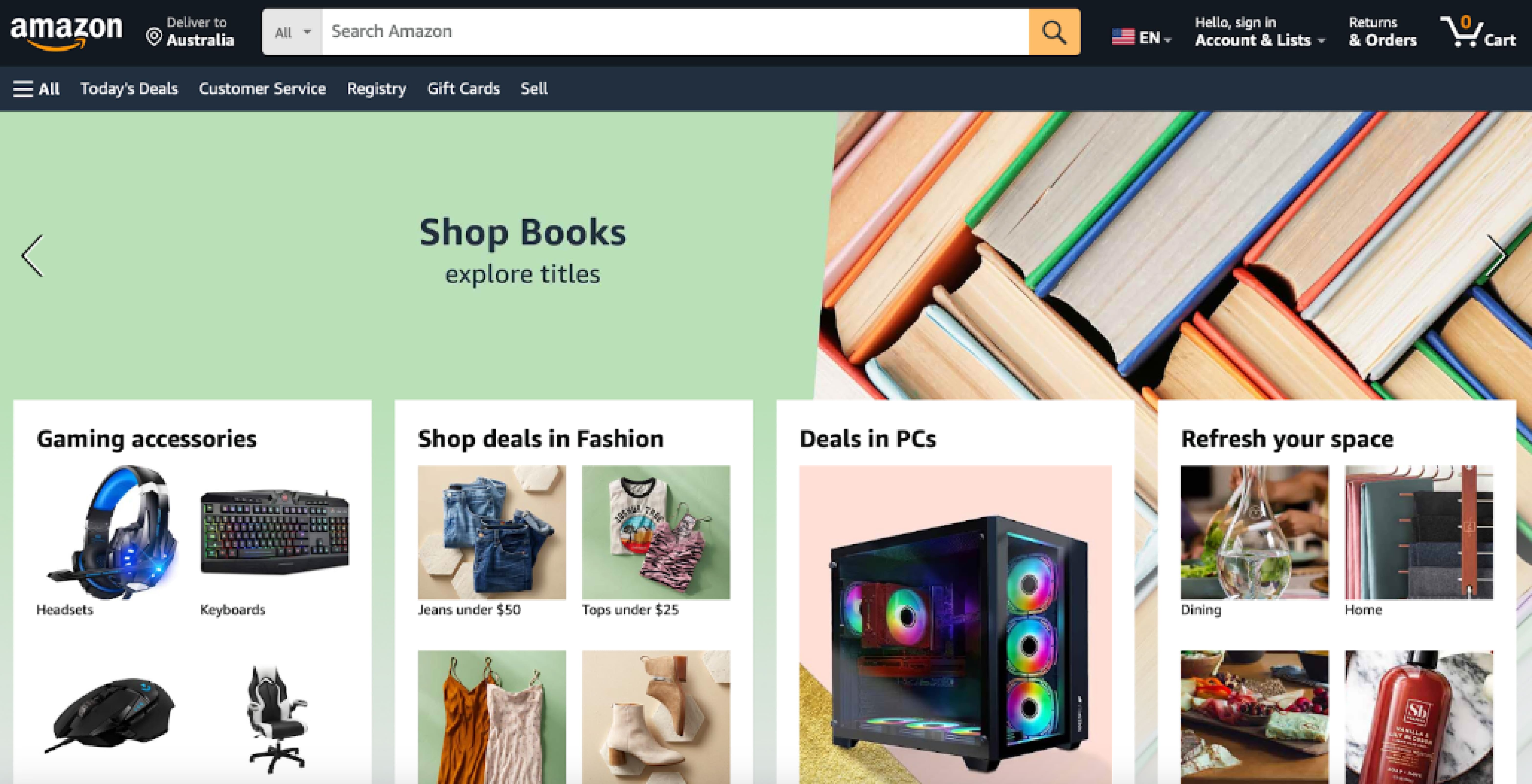 Amazon website home page