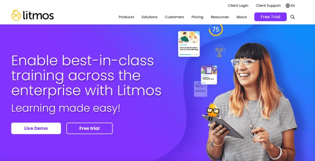 Employee training platform example: Litmos