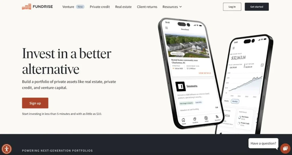 Fundrise home page