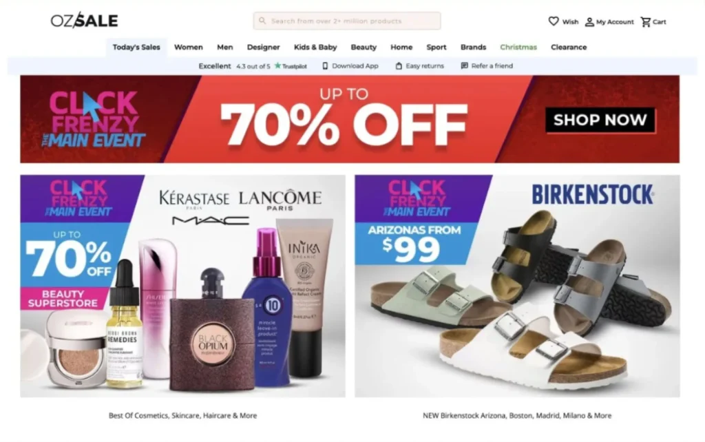 Ozsale home page