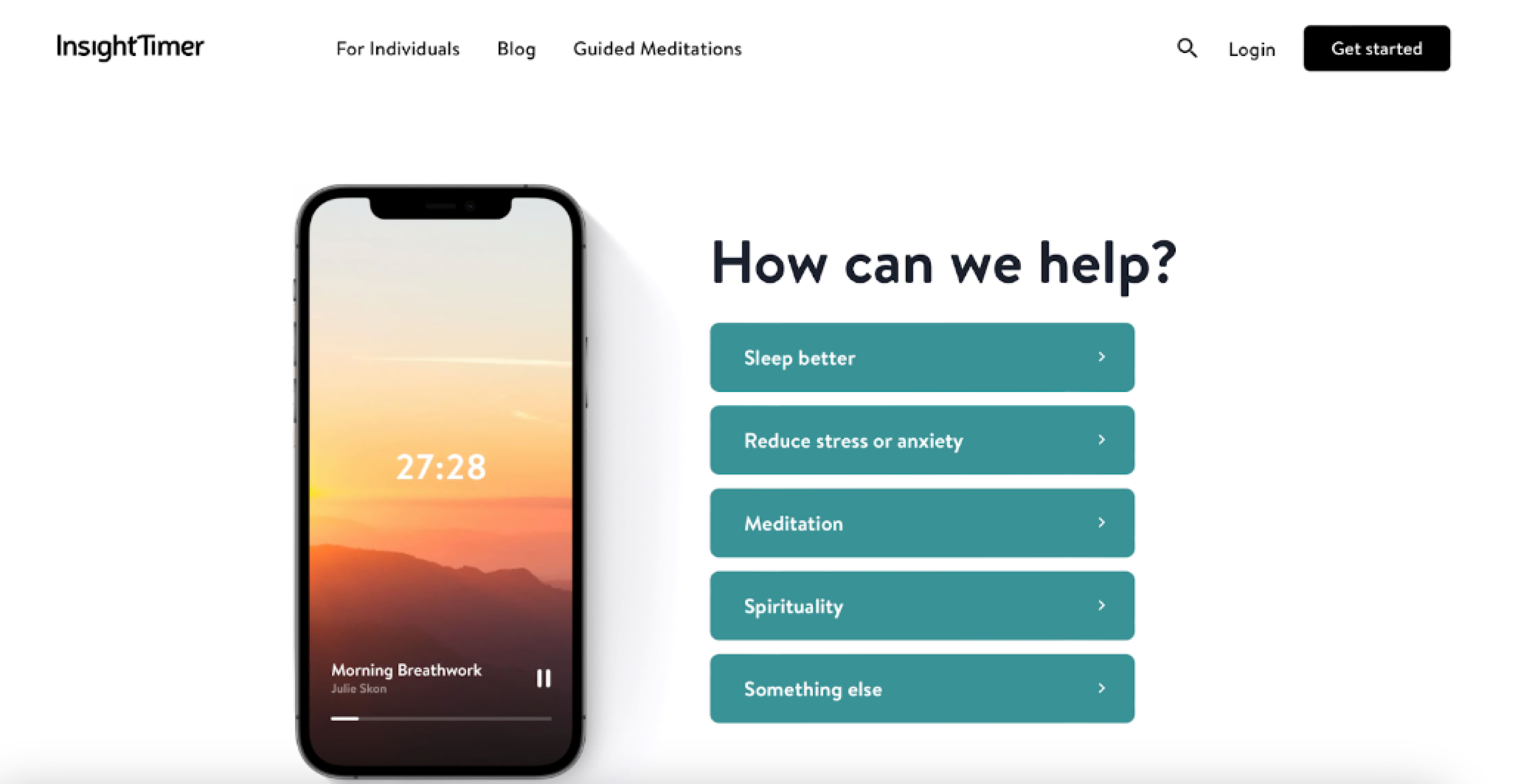 Insight Timer meditation app