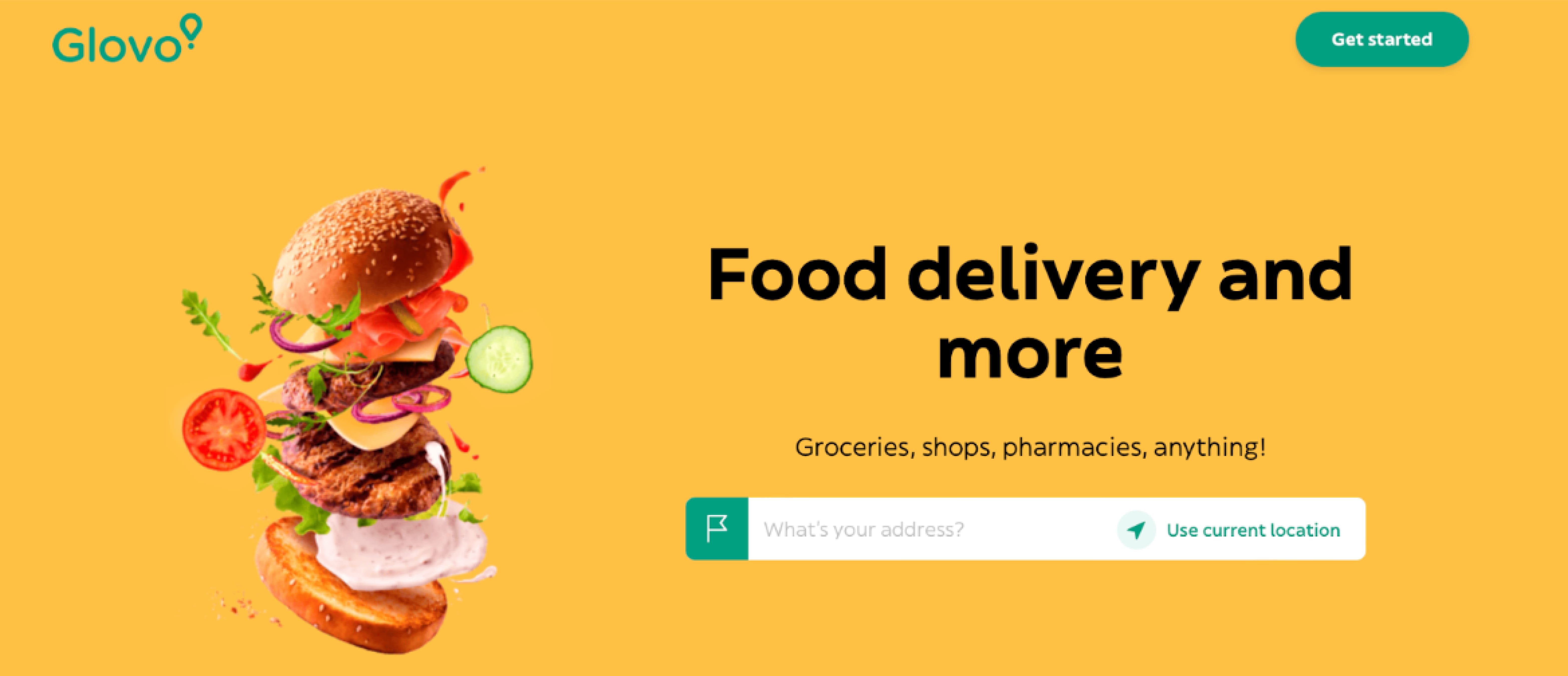 Glovo main page