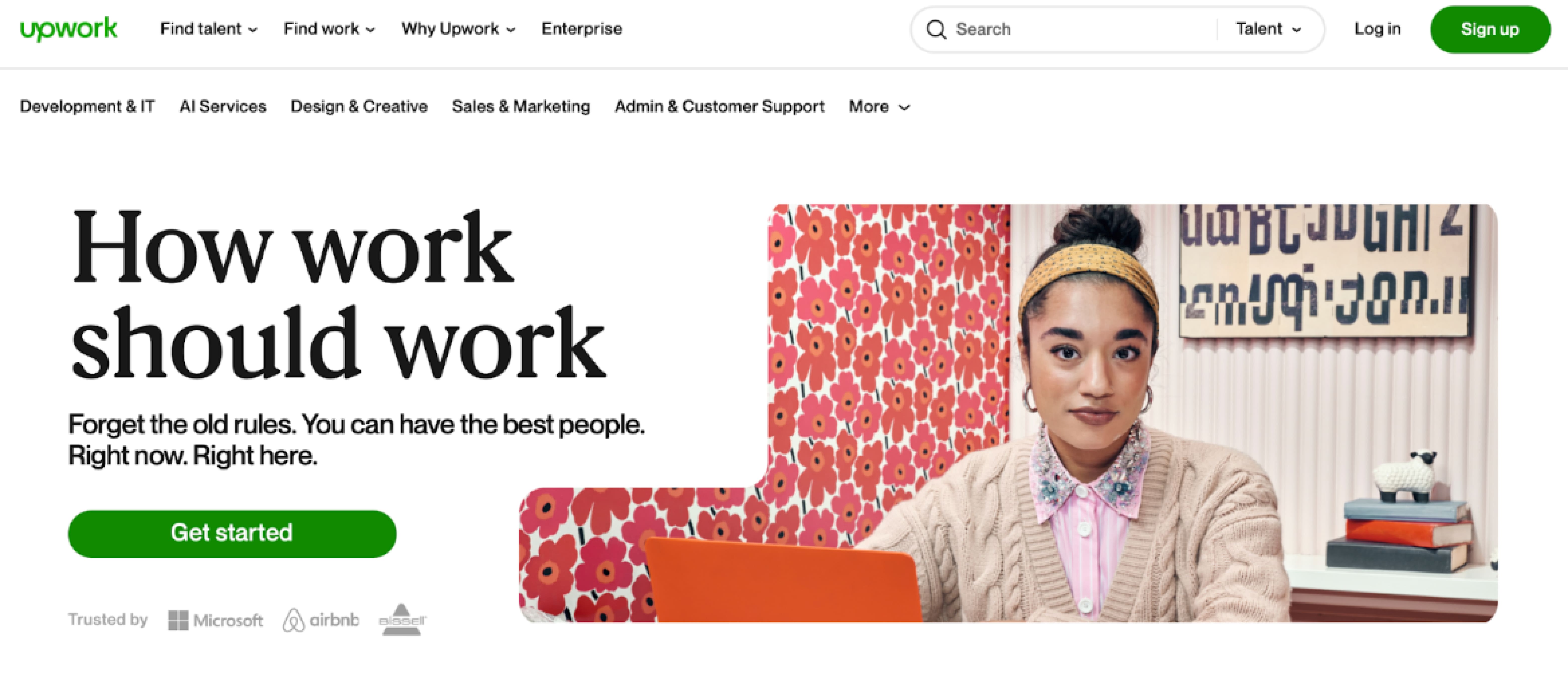 Upwork home page