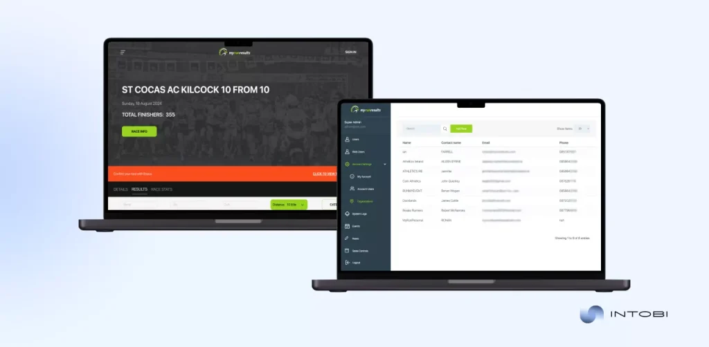 How does MyRunResults look MyRunResults portal's interface