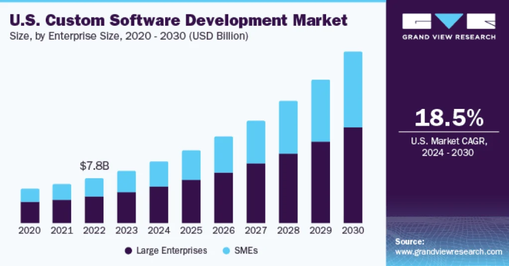 US custom software development market