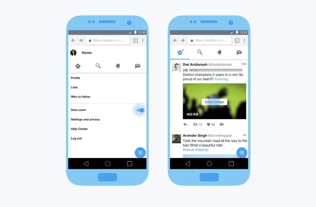 an example of the Twitter Lite PWA project