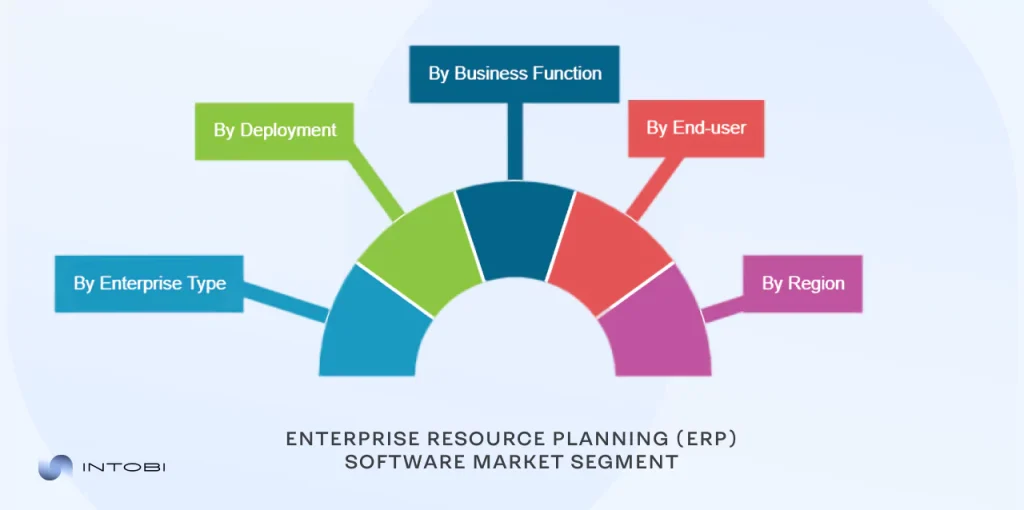 ERP software market segmented by some points