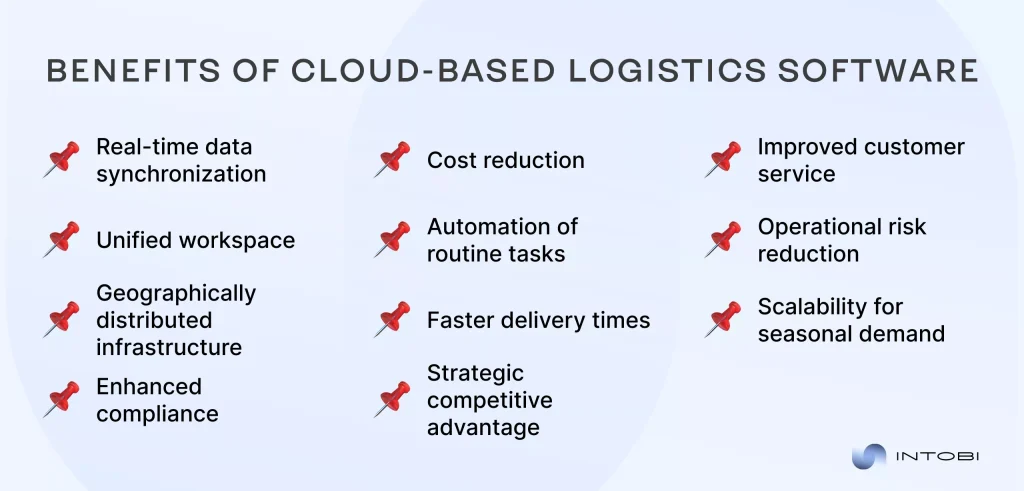 Benefits of Cloud-Based Logistics Software Key benefits of cloud-based logistics software