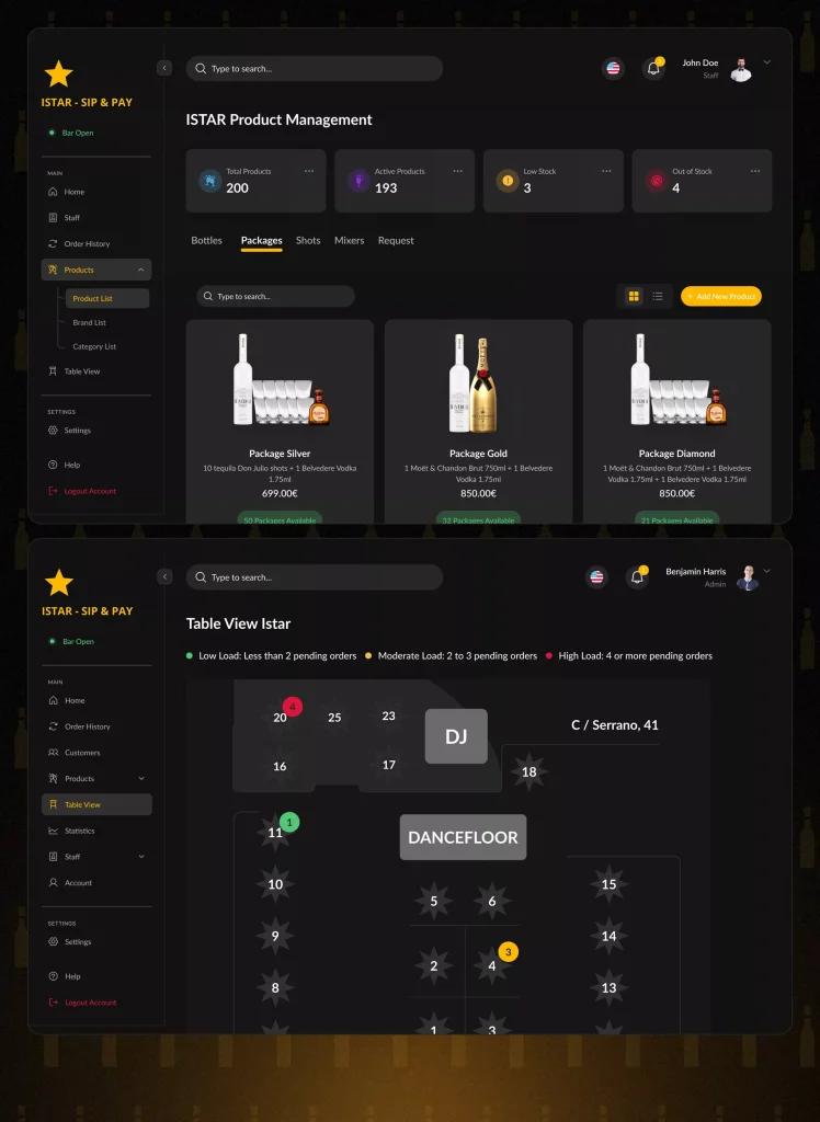 Sip&Pay nightclub ordering and payment platform overview