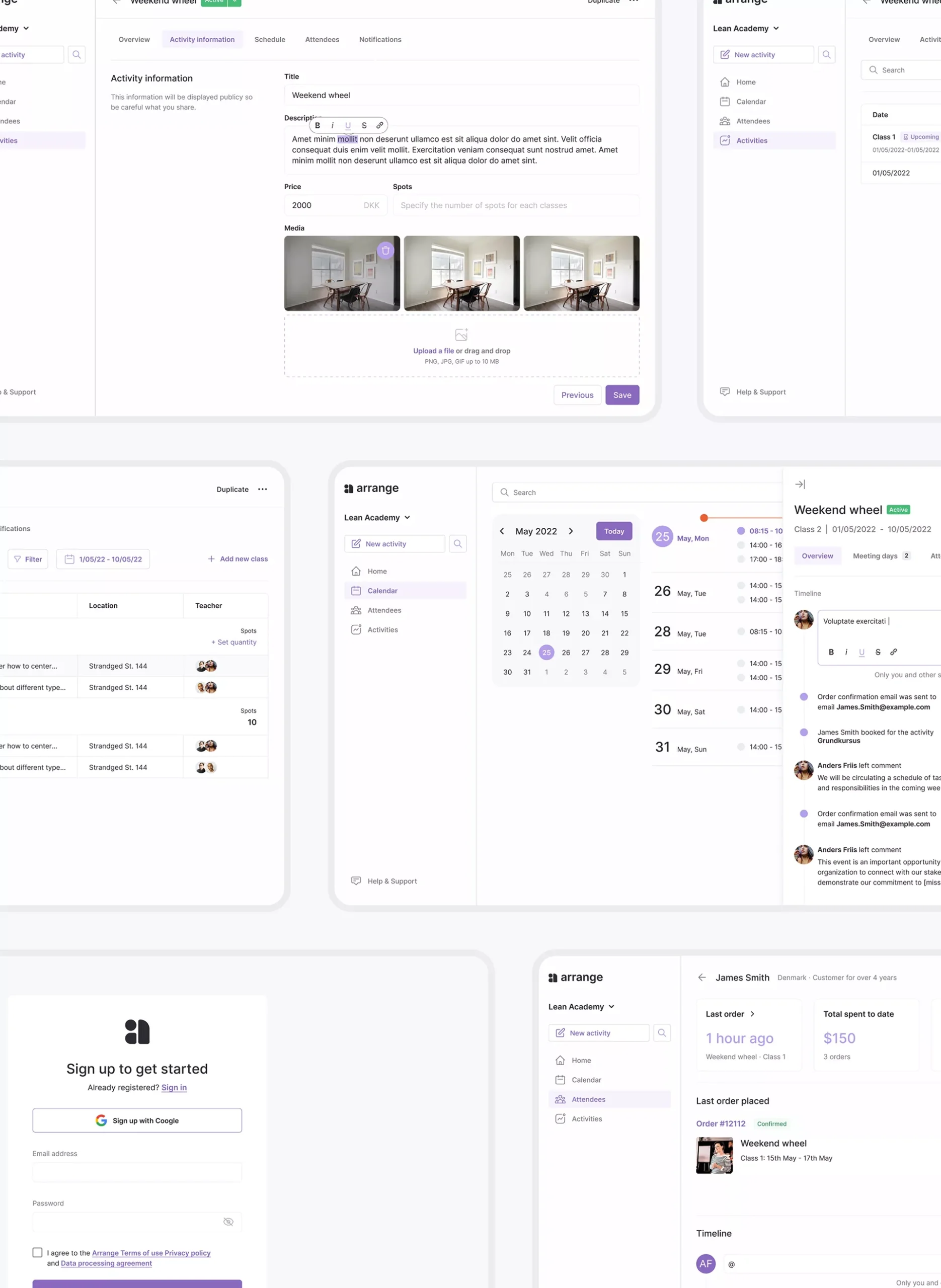 Arrange learning management SaaS platform overview